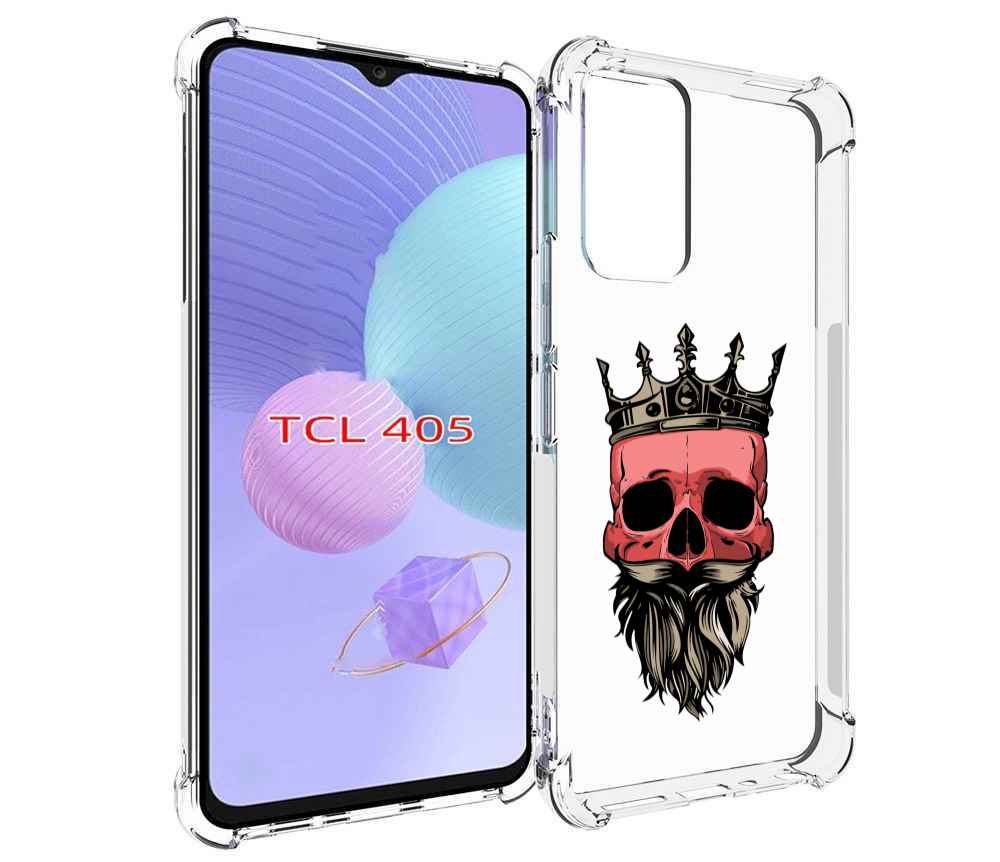 

Чехол MyPads бородатый красный череп мужской для TCL 405, Tocco