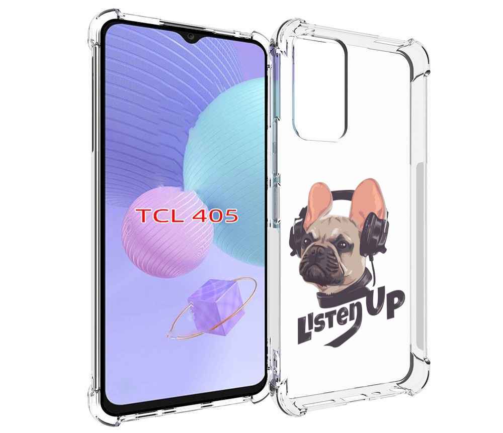 

Чехол MyPads бульдог-слушает-музыку для TCL 405, Tocco