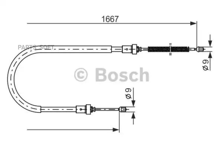 

Трос cтояночного тормоза BOSCH 1987477956