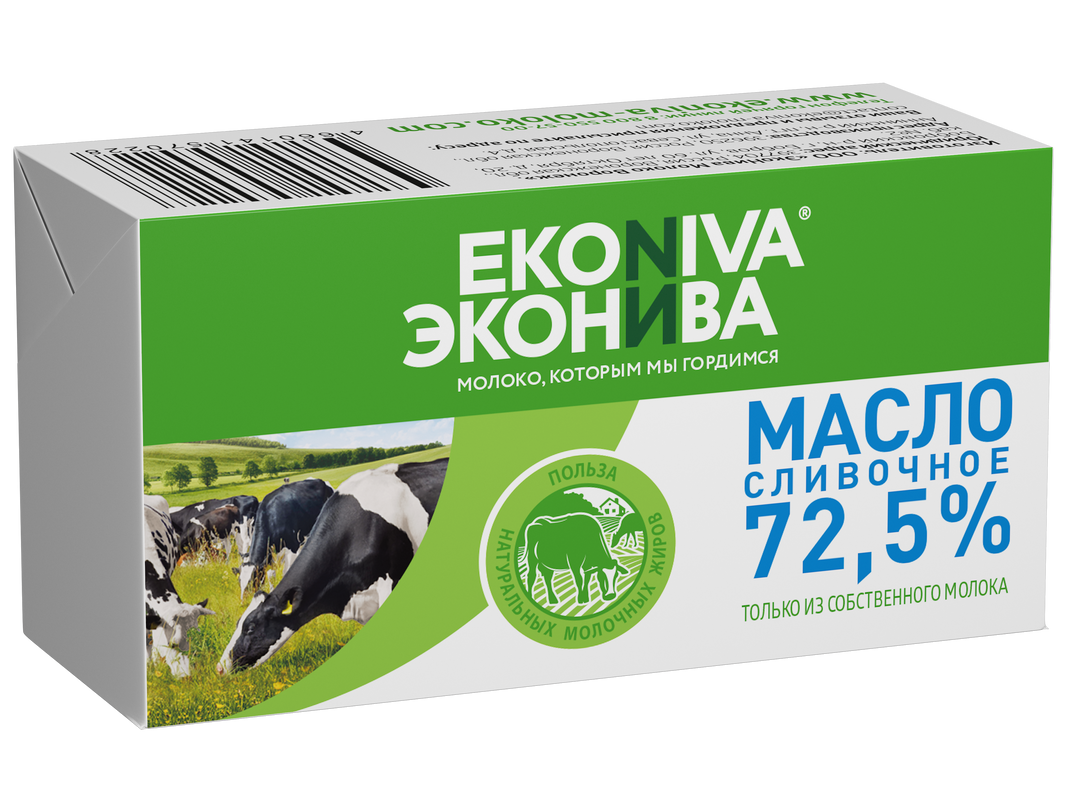 Масло сливочное ЭкоНива Крестьянское 72.5% 180г