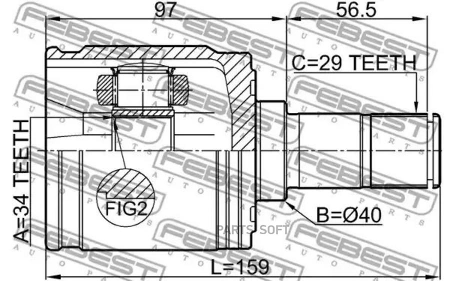 

FEBEST ШРУС ВНУТРЕННИЙ ЛЕВЫЙ 34X40X29