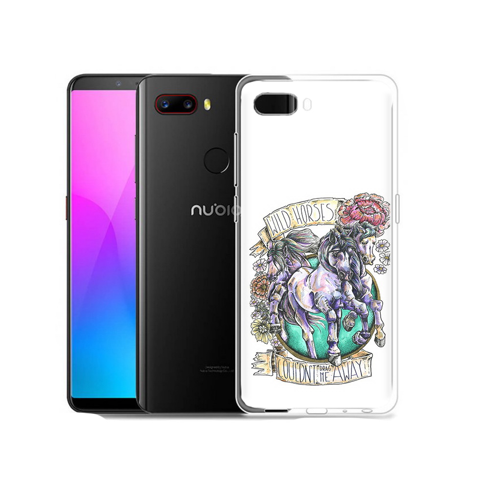 

Чехол MyPads Tocco для ZTE Nubia Z18 рисунок коней в цветах (PT115657.463.582), Прозрачный, Tocco