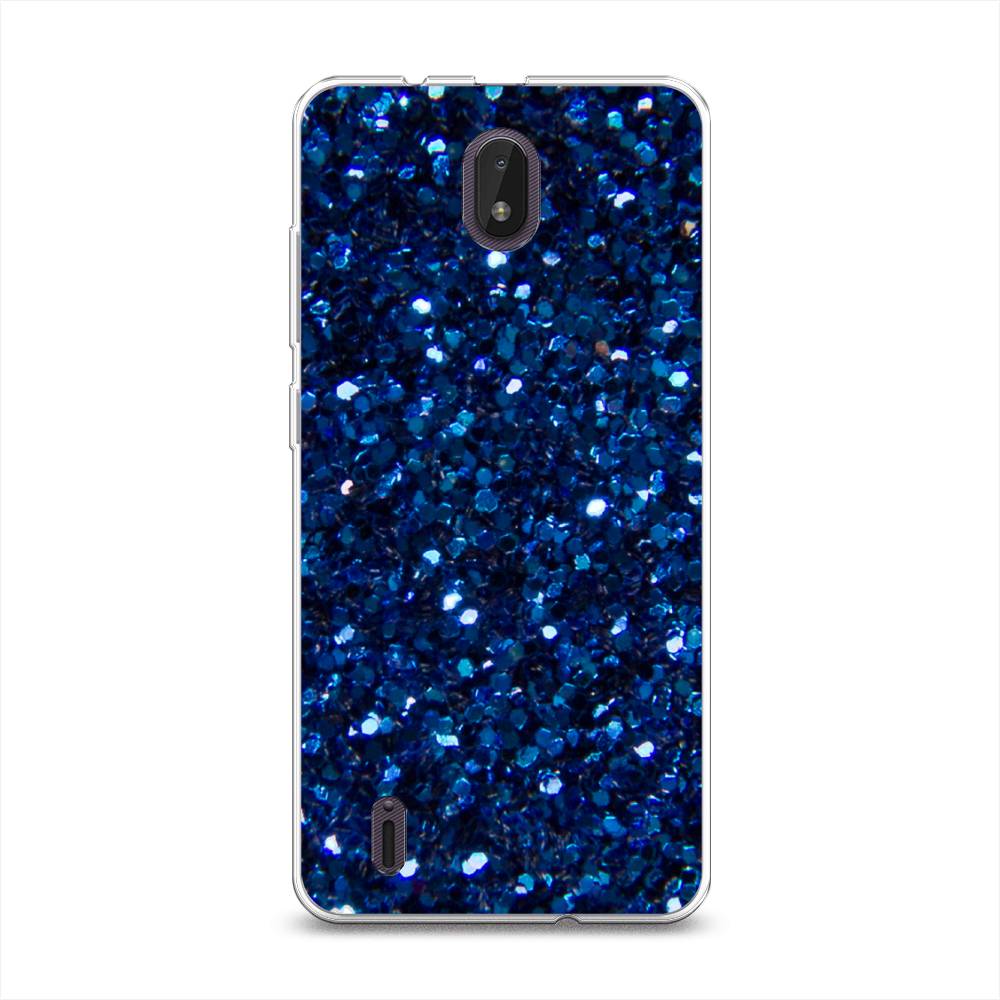 

Силиконовый чехол "Синие блестки рисунок" на Nokia C01 Plus