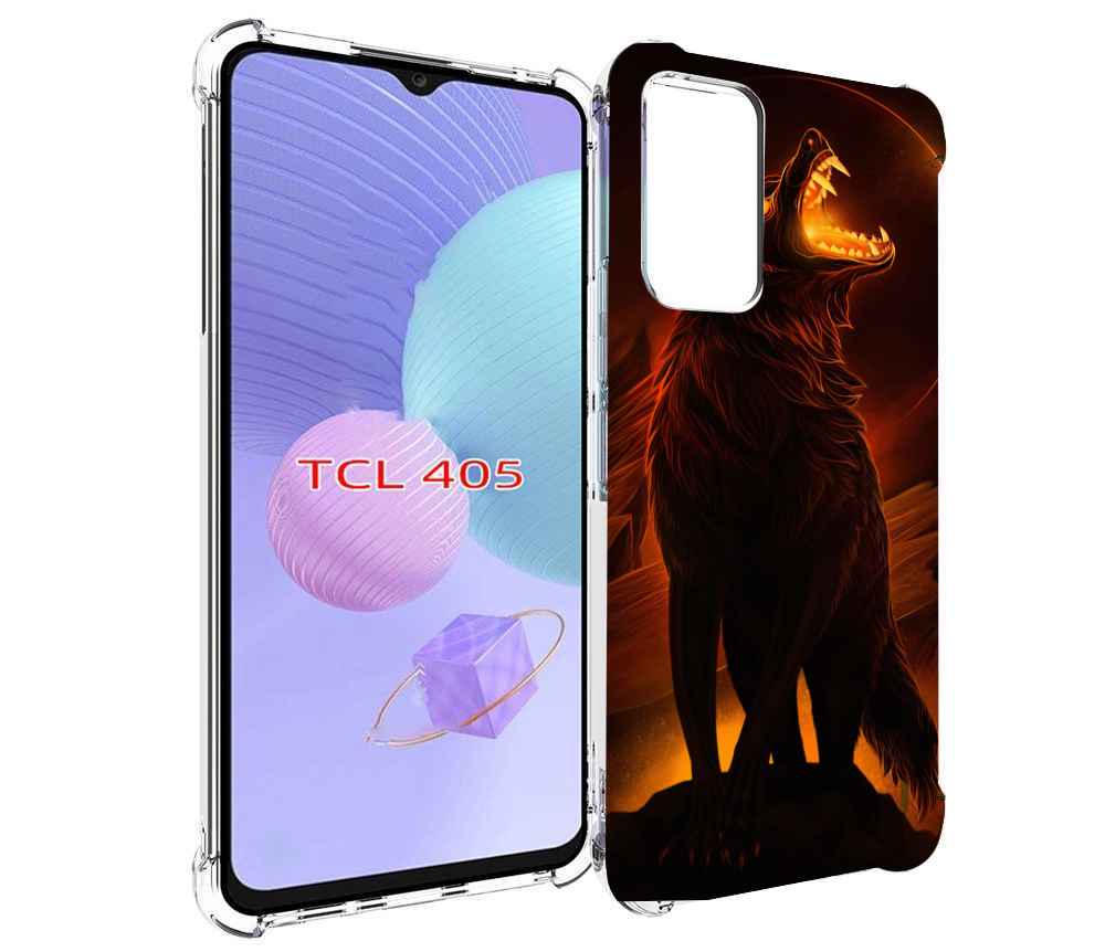 

Чехол MyPads волчара с огнем внутри для TCL 405, Tocco