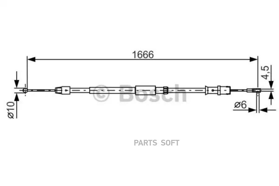

Трос Ручного Тормоза Bosch 1987482032 Vw Crafter 06- Bosch арт. 1987482032