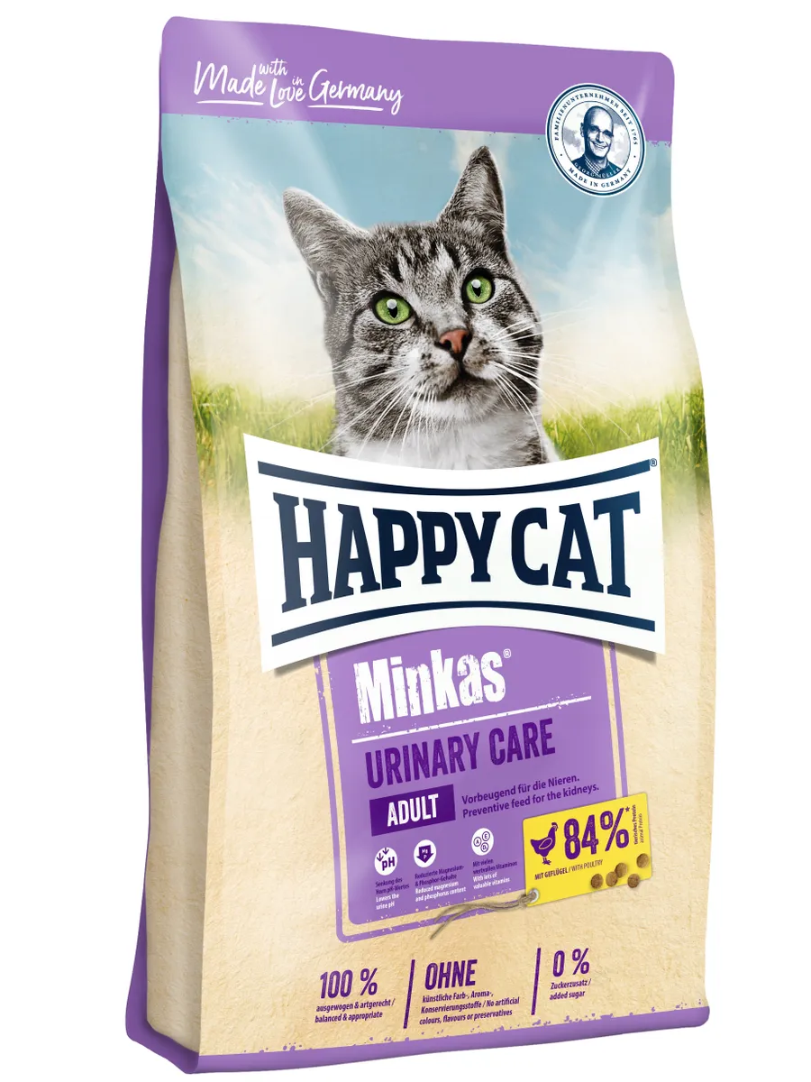 фото Сухой корм для кошек happy cat , домашняя птица, 1шт, 0.5кг