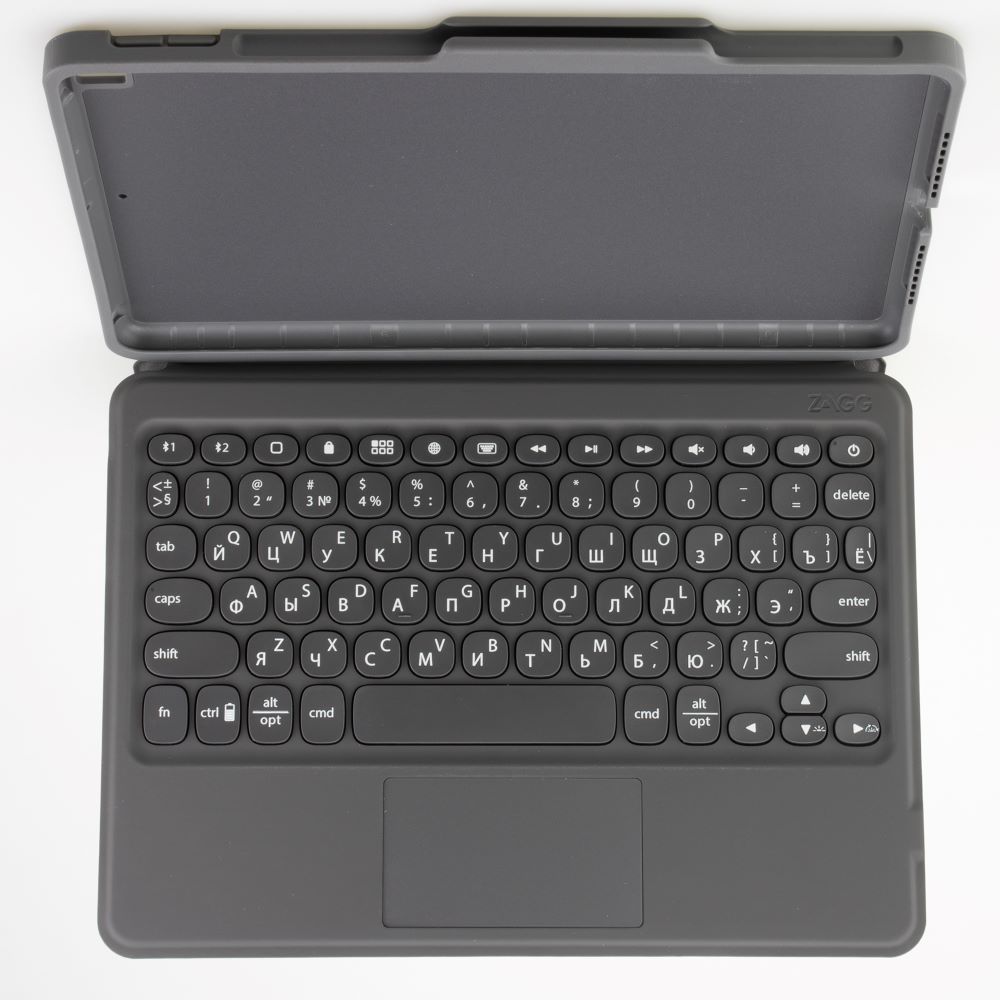 

Cъемная клавиатура Zagg Pro Keys Wireless Keyboard-RU для iPad Pro 10,2" Черный/Серый, Cъемная клавиатура с трекпадом Zagg Pro Keys Wireless Keyboard-RU для iPad Pro 10,2" Цвет: Черный/Серый. Питание от встроенного аккумулятора. Интерфейс: USB Type-C.