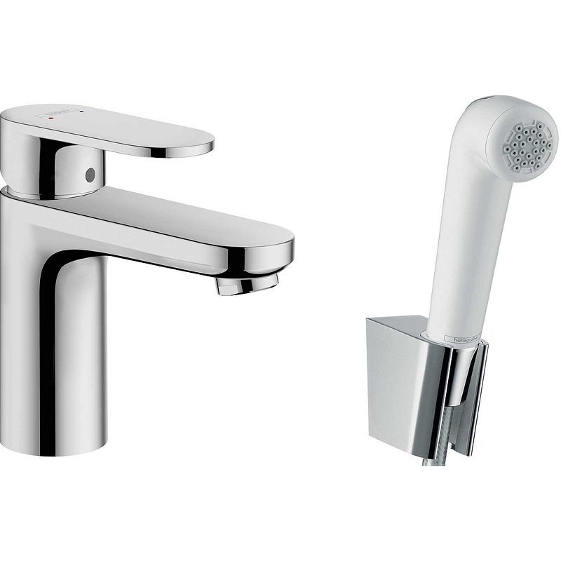 Hansgrohe Смеситель для раковины Hansgrohe Vernis Blend 71215000 с гигиеническим душем Хро