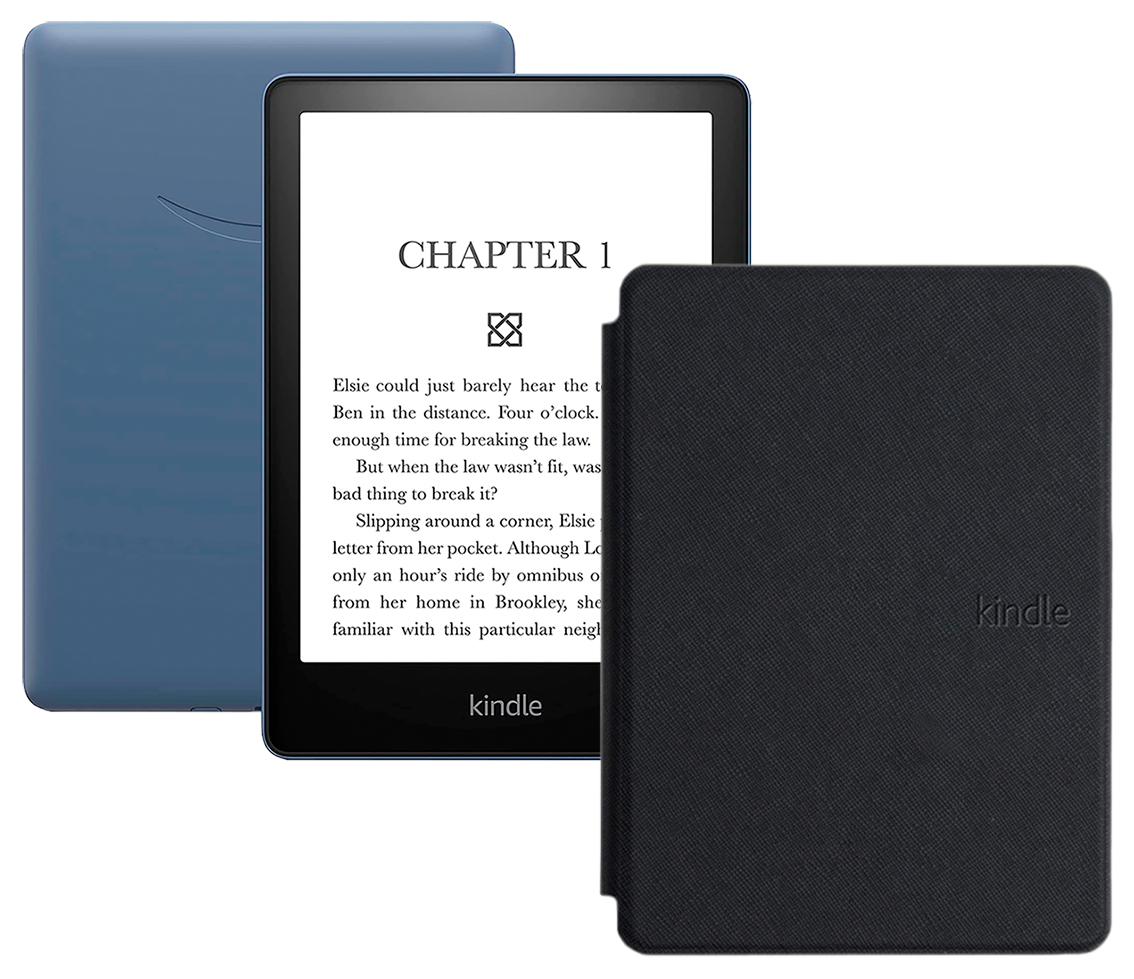

Электронная книга Amazon Kindle PaperWhite 2021 16Gb Special Offer Denim с чехлом Black, Синий;черный, Kindle PaperWhite 2021 16Gb SO Denim с обложкой