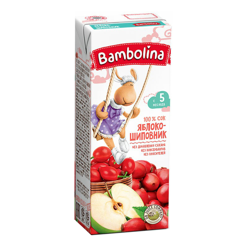 

Сок детский Bambolina яблоко-шиповник с 5 месяцев 0,2 л