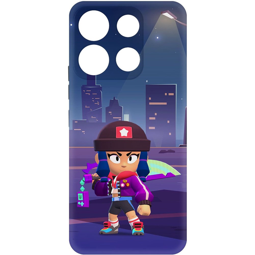 

Чехол-накладка Софт Brawl Stars - Героиня Биби для ITEL A60, Черный