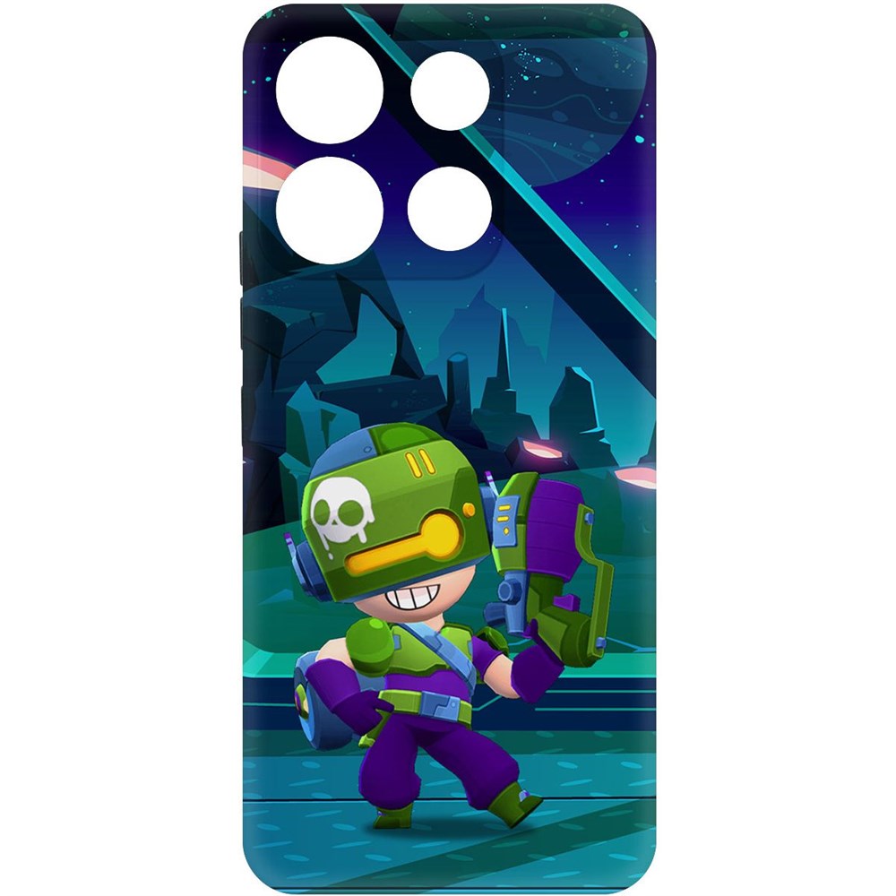 

Чехол-накладка Софт Brawl Stars - Контрабандистка Пенни для ITEL A60, Черный