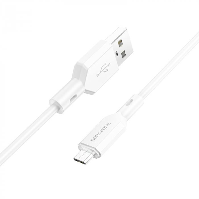 

Кабель USB BOROFONE BX70 для Micro USB, 2.4A, длина 1м, белый, 6974443384499