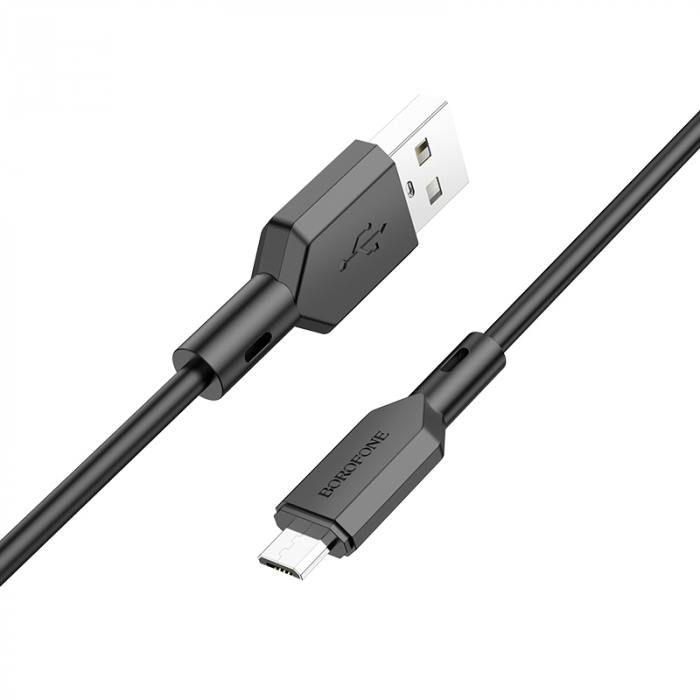 

Кабель USB BOROFONE BX70 для Micro USB, 2.4A, длина 1м, черный, 6974443384482