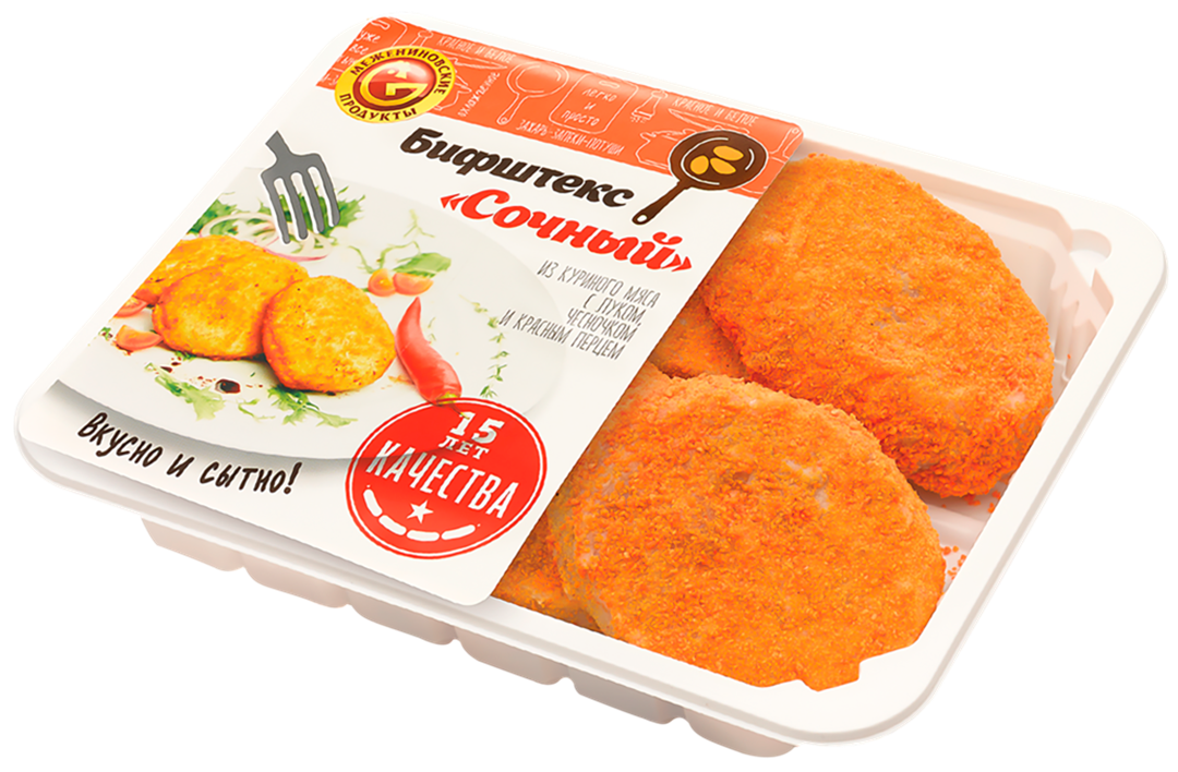 

Бифштекс куриный Межениновские продукты Сочный замороженный 500 г