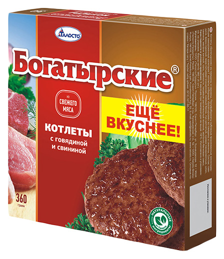 

Котлеты свино-говяжьи Богатырские замороженные 360 г