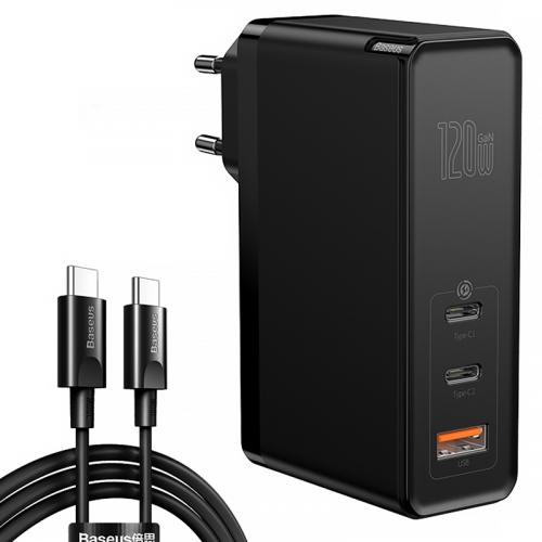 фото Зарядное устройство baseus gan2 pro quick charger 2c+u 120w eu - черное (ccgan-j01)