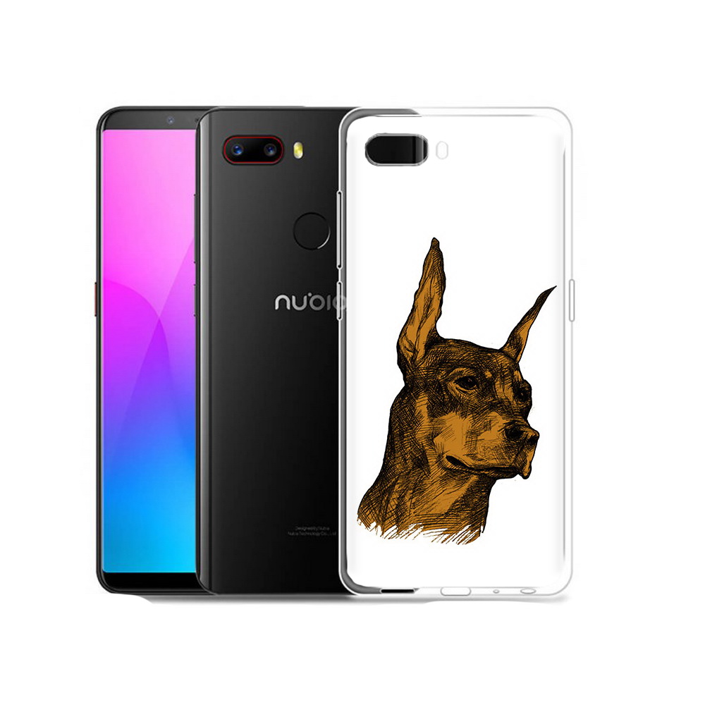 

Чехол MyPads Tocco для ZTE Nubia Z18 скетч доберман (PT115657.463.605), Прозрачный, Tocco