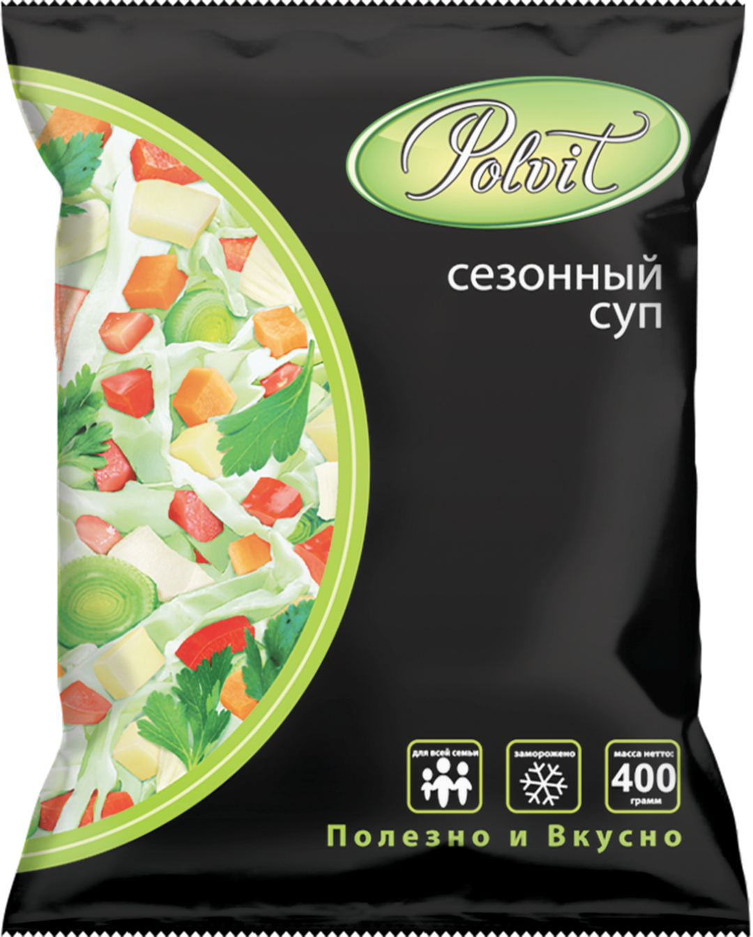 

Овощная смесь Polvit Сезонный суп замороженная 400 г