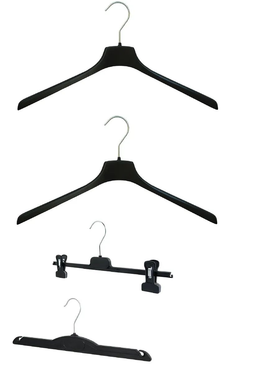 

Valexa набор вешалок БВ-4 300х10мм , 1шт + ВЮ юбочная 340х9мм , 1шт + С-4 420х25мм , 2шт, Черный