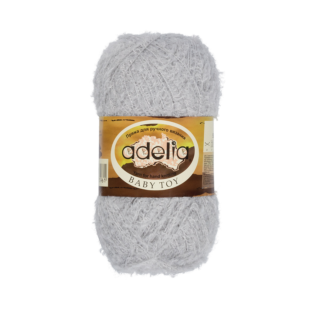 

Пряжа ADELIA "BABY TOY" 100% нейлон 5 шт. х 50 г 255 м 10 м №04 св.серый
