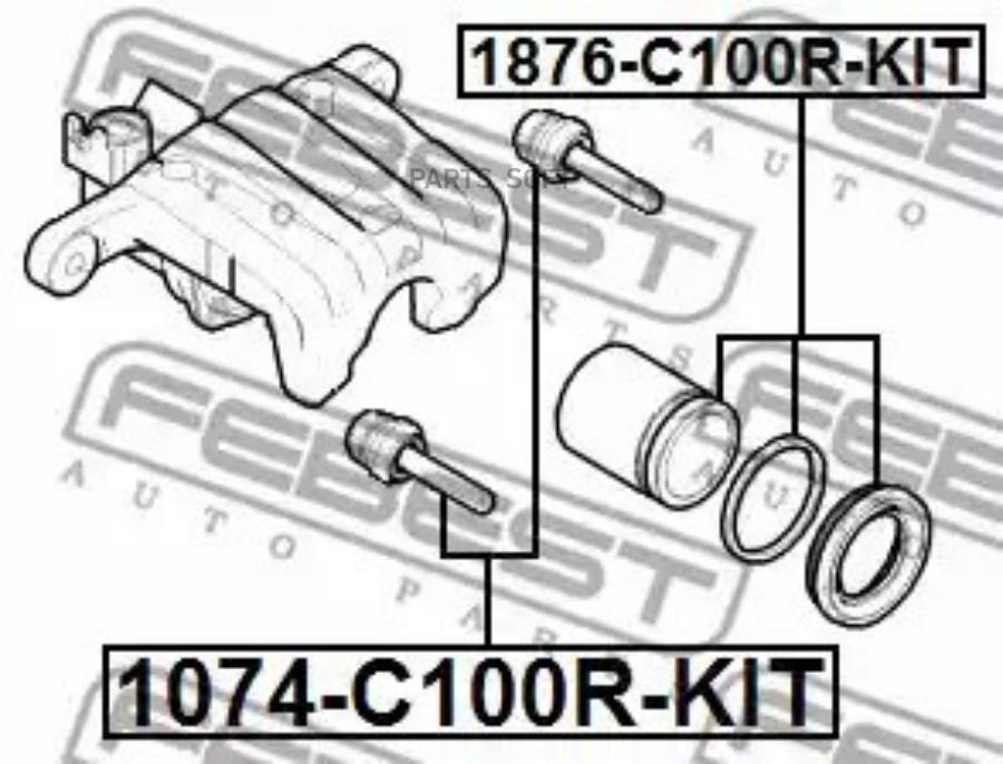 

FEBEST Втулка направляющая суппорта тормозного заднего комплект CHEVROLET CAPTIVA 2010- [E