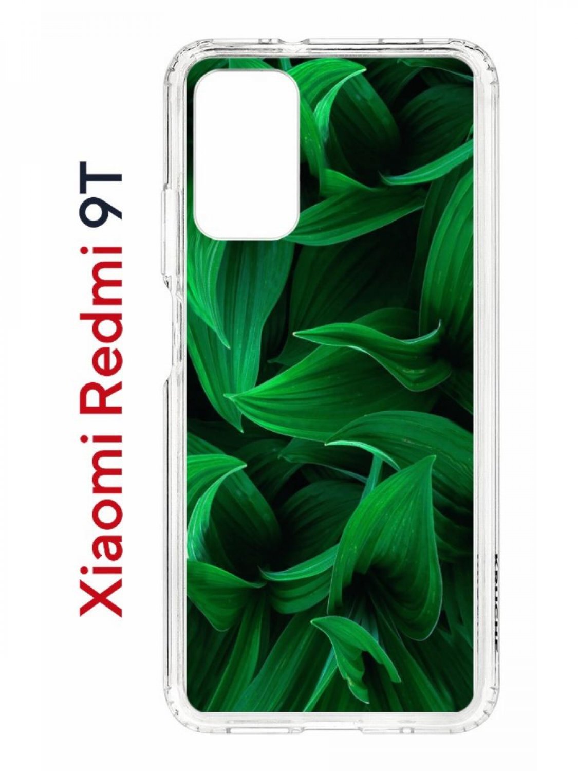 Чехол на Redmi 9T с принтом Kruche Print Grass,противоударный бампер,с защитой камеры