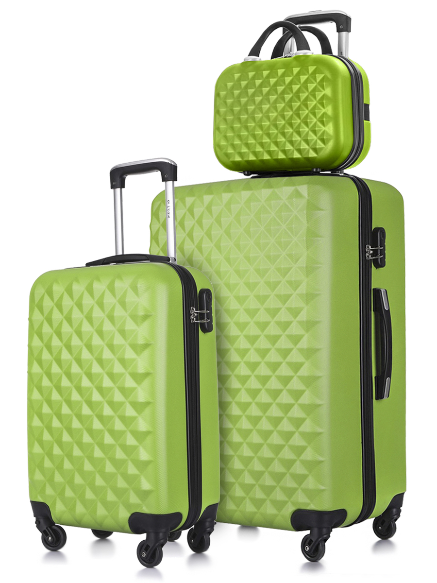 Комплект чемоданов унисекс L'Case Phatthaya светло-зеленый, XS/S/L