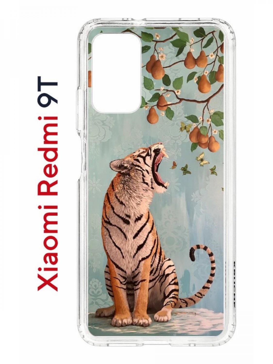 

Чехол на Redmi 9T Kruche Print Тигр под деревом,противоударный бампер,с защитой камеры, Прозрачный;голубой;оранжевый;коричневый, Ксиоми редми 9т