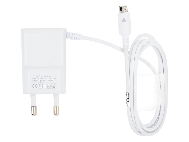 фото Зарядное устройство vixion l1m 1.8a microusb white gs-00013923