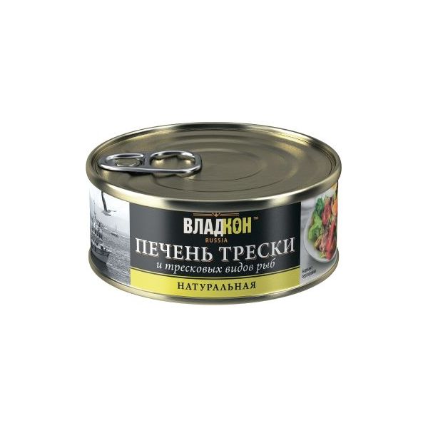 

Печень трески Владкон натуральная в собственном соку 160 г