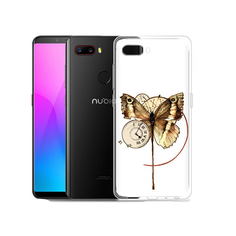 

Чехол MyPads Tocco для ZTE Nubia Z18 старинные часы с бабочкой (PT115657.463.622), Прозрачный, Tocco