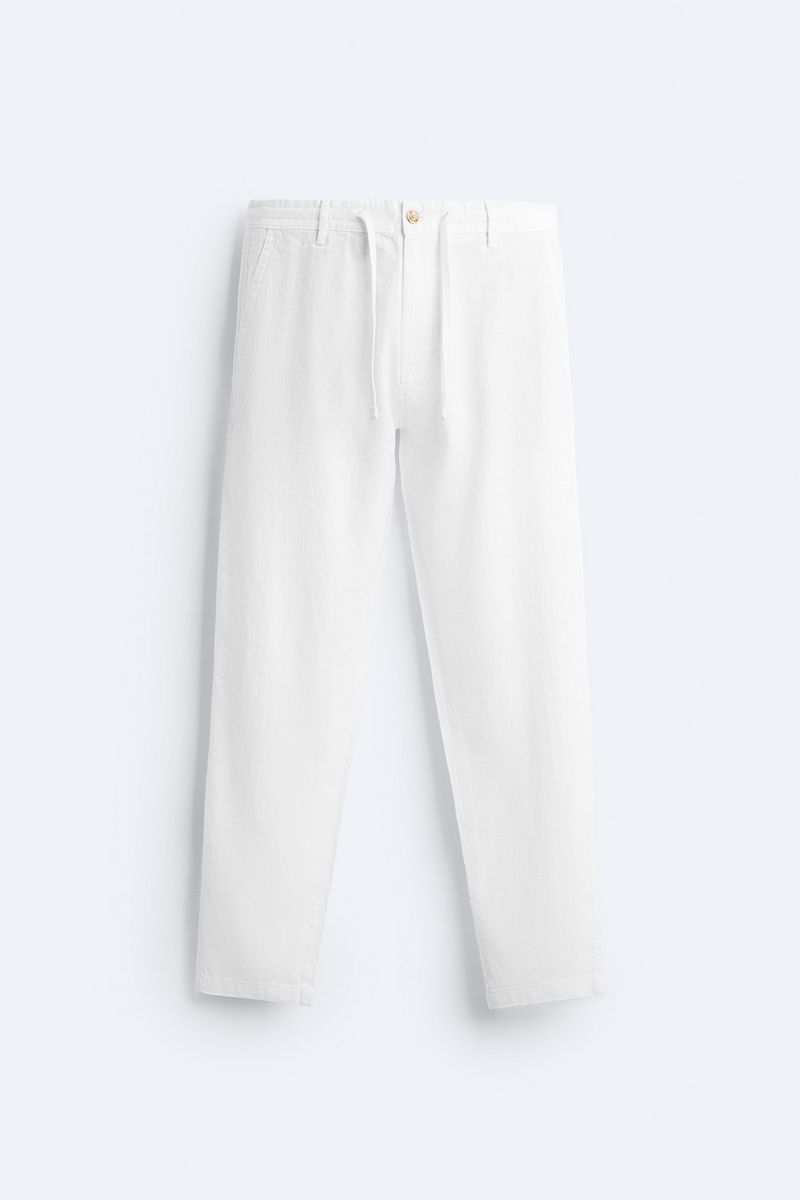 

Брюки мужские ZARA 04302474 белые 42 EU, Белый, 04302474