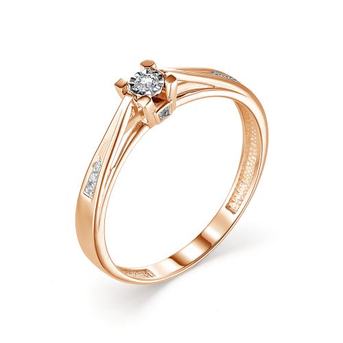 

Кольцо из красного золота с бриллиантом р. 17 АЛЬКОР 13218-100, 13218-100