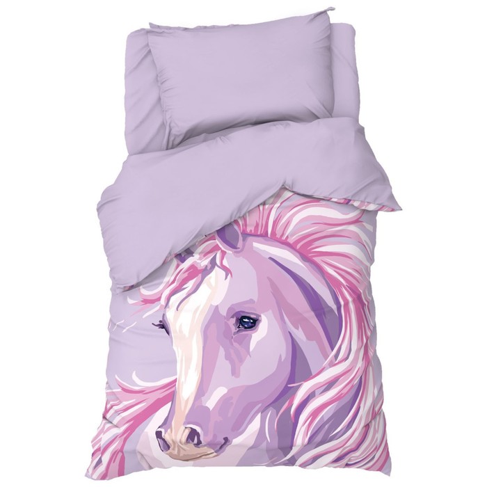 

Постельное бельё Этель 1,5 сп "Pink horse" 143х215 см, 150х214 см, 50х70 см -1 шт, 100 % х