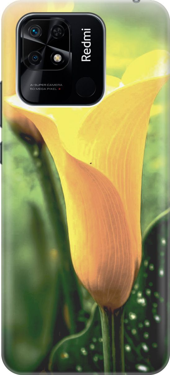 

Силиконовый чехол на Xiaomi Redmi 10C "Желтые каллы", Желтый;зеленый, 5691