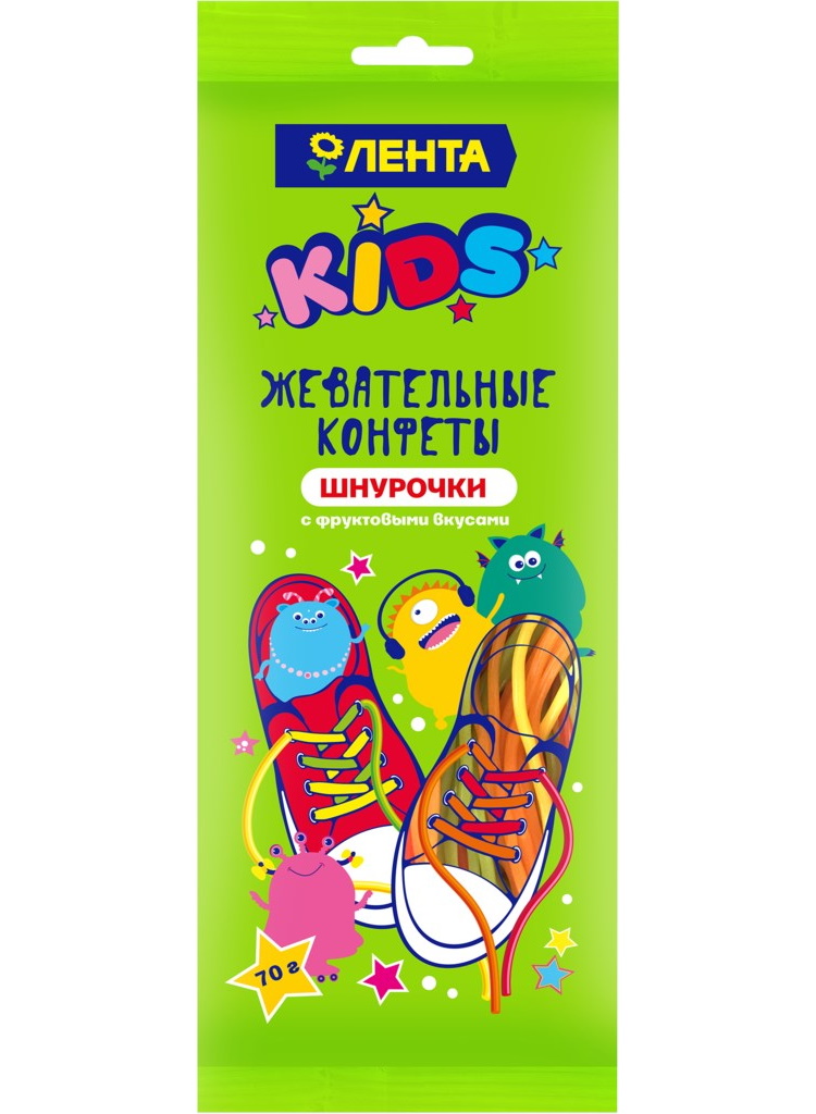 

Мармелад Лента Kids Шнурочки жевательный фруктовый 70 г