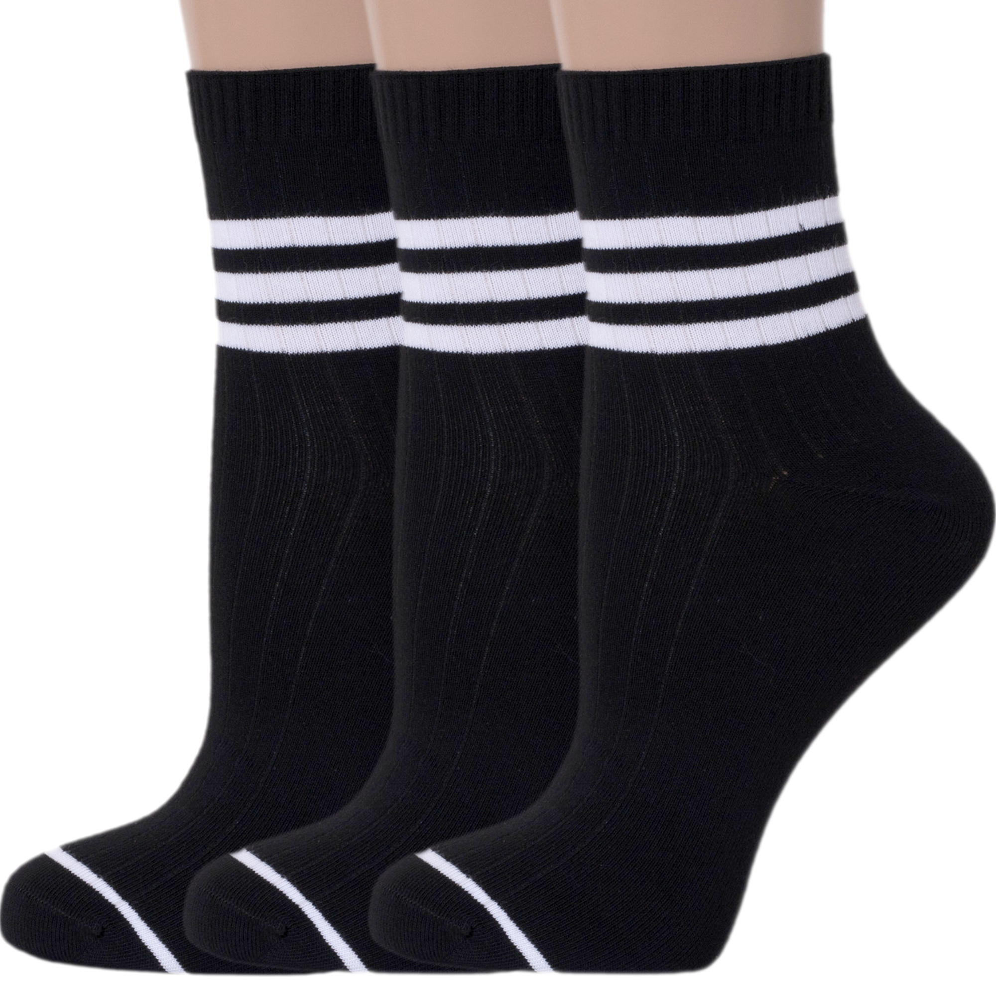 Комплект носков женских ХОХ 3-G-1407 черных; белых 23