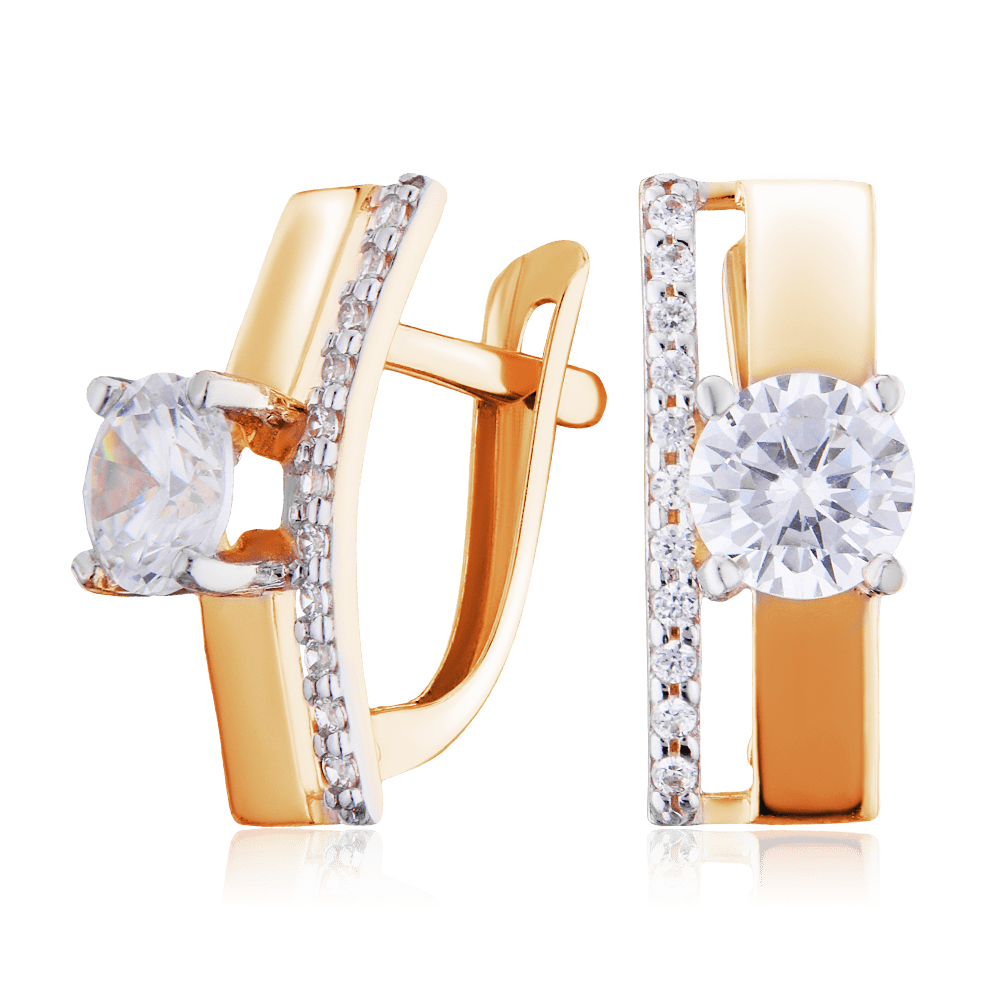 Серьги из красного золота ЮВЕЛИР КАРАТ 1128970, фианит