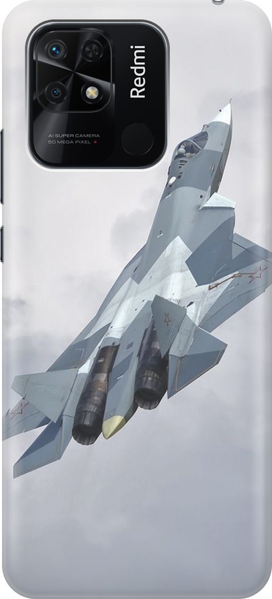 

Силиконовый чехол на Xiaomi Redmi 10C "Боевой самолет", Белый;голубой, 5687