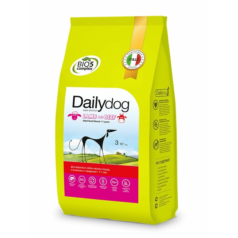 фото Дэйлидог эдалт смол брид корм для собак с ягненком и говядиной / dailydog adult small 3 кг