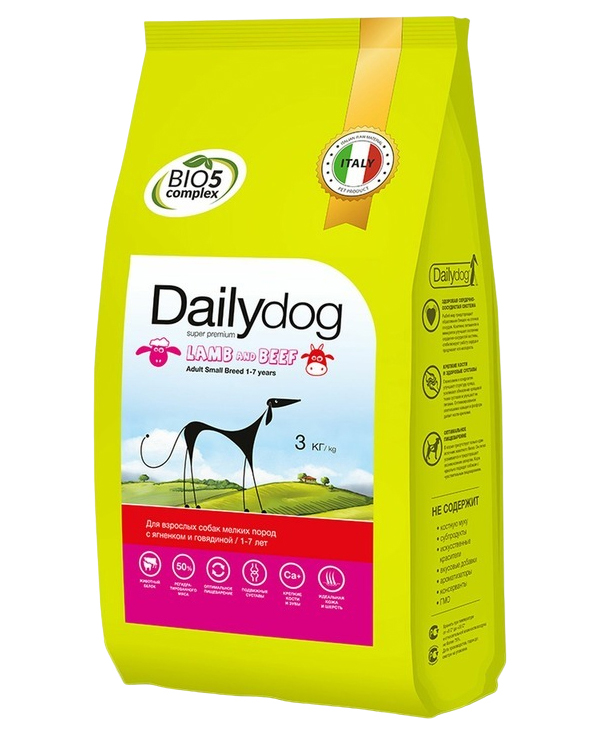 

Сухой корм для собак Dailydog Adult Medium Breed ягненок и говядина, 3 кг