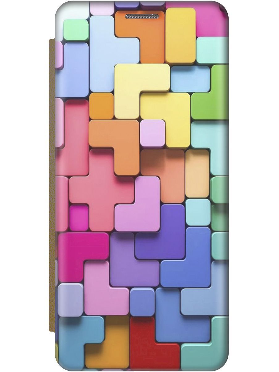 

Чехол на Xiaomi Poco X3 "Паттерн из блоков" золотистый, Голубой;розовый, 8310