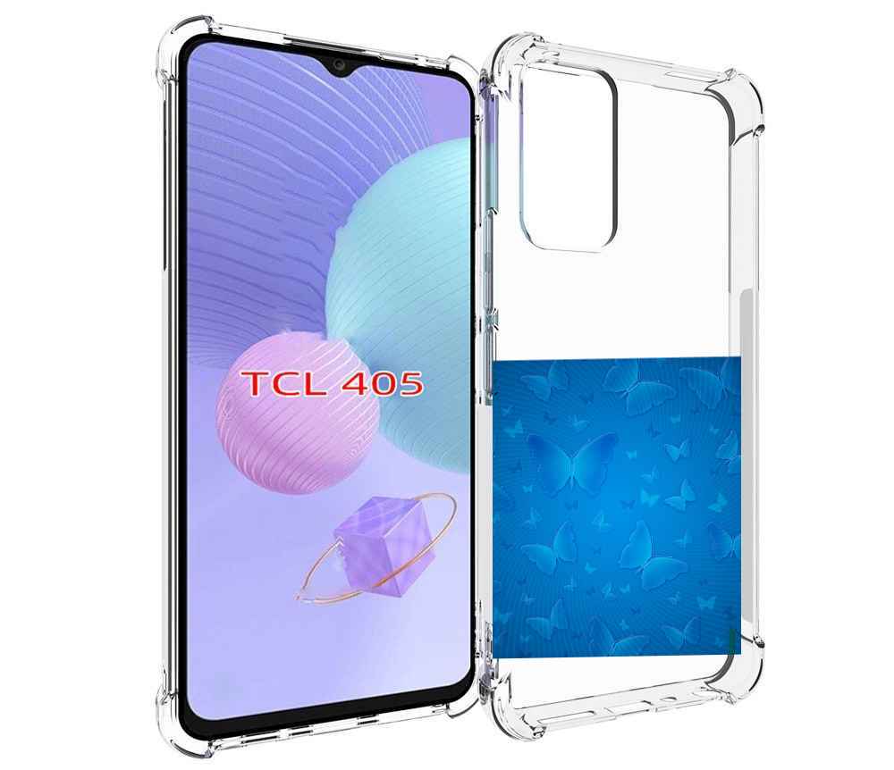 

Чехол MyPads голубые-бабочки для TCL 405, Tocco