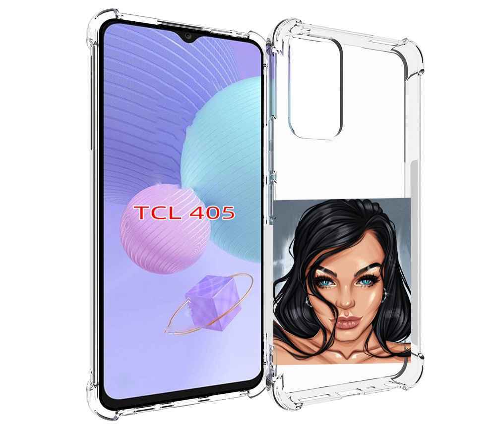 

Чехол MyPads голубые-глаза-у-брюнетки женский для TCL 405, Tocco