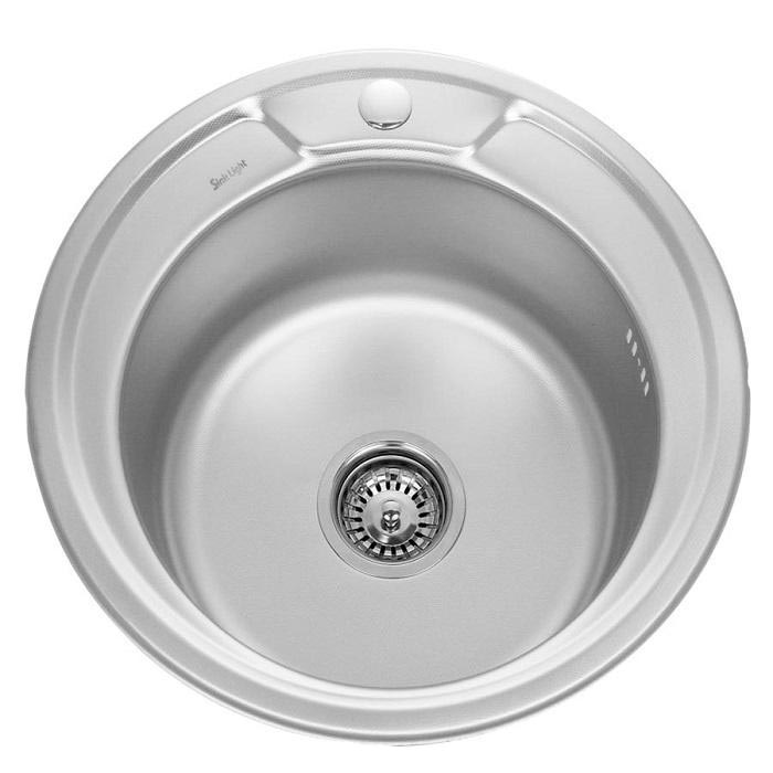 Мойка для кухни SINKLIGHT N 490 08180 1D врезная из нержавеющей стали 49 см декор 4490₽