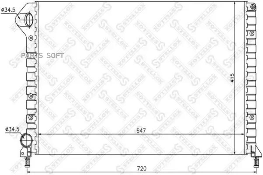 

STELLOX Радиатор системы охлаждения FIAT Doblo 1.2i 00-05/1.4i 05>/1.6 04>