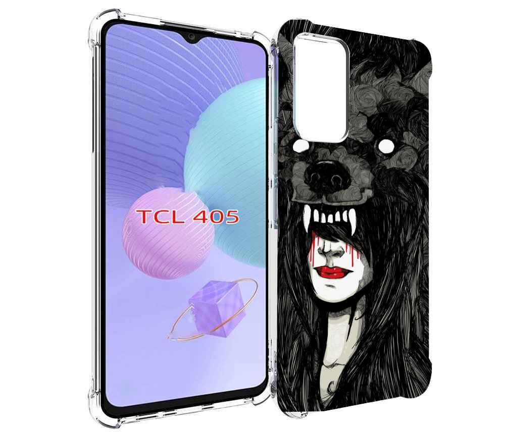 

Чехол MyPads девушка в шкуре волка женский для TCL 405, Tocco