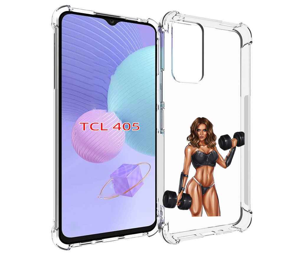 

Чехол MyPads девушка с гантелями спорт женский для TCL 405, Tocco