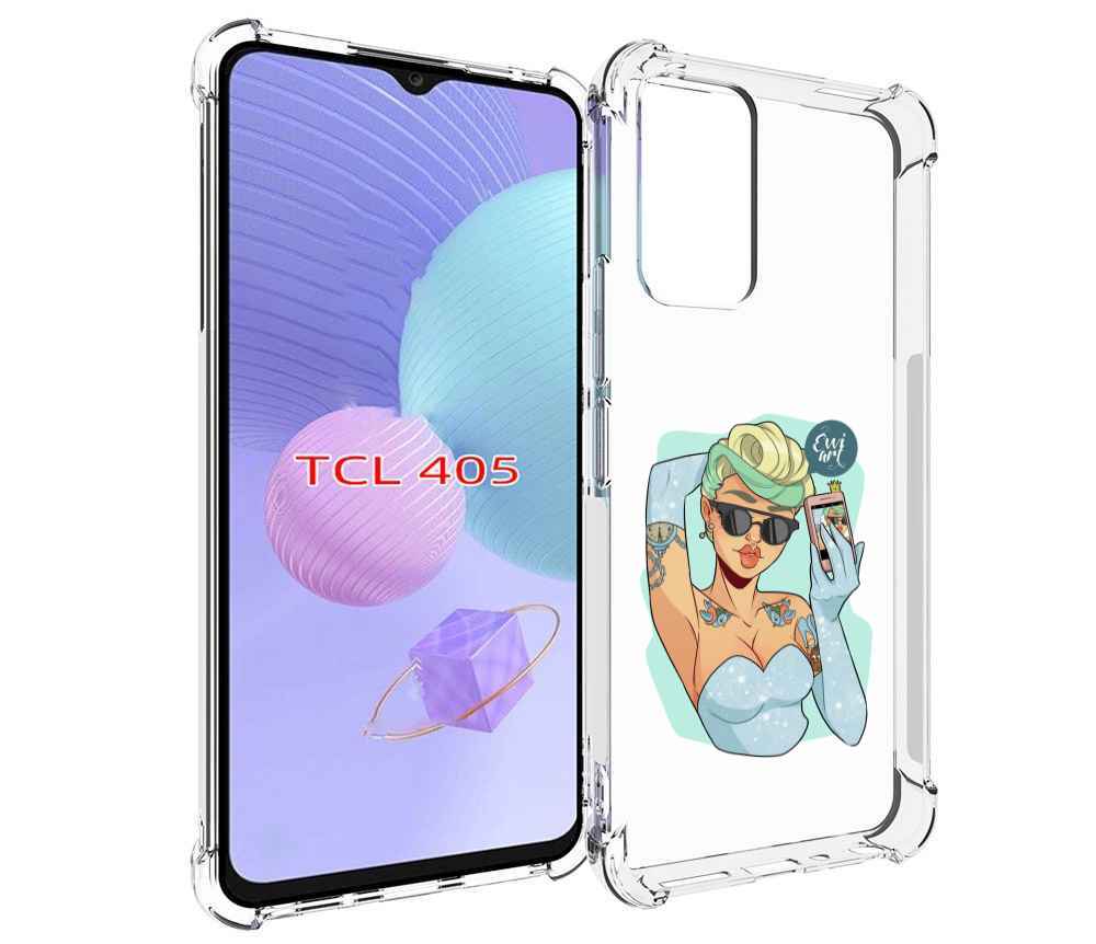 

Чехол MyPads девушка с короткой стрижкой женский для TCL 405, Tocco